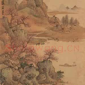 明代 蓝瑛《仿古山水》国画山水作品图片鉴赏