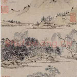 明代 文征明《江南春图》国画山水作品图片鉴赏