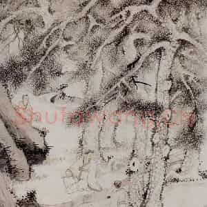 明代 文征明《松下观泉图》国画山水作品图片鉴赏