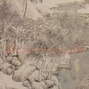 明代 文征明《画雪景》国画山水作品图片鉴赏