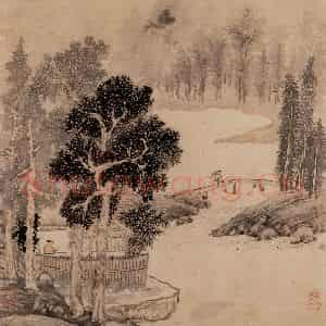 明代 文征明《山水》国画山水作品图片鉴赏