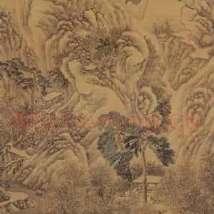 明代 文征明《寒山风雪图》国画山水作品图片鉴赏