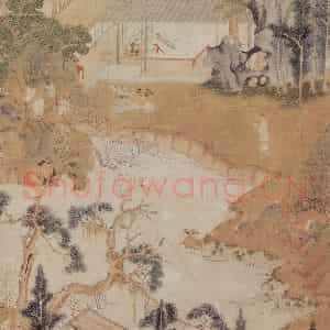 明代 仇英《林亭佳趣》国画山水作品图片鉴赏