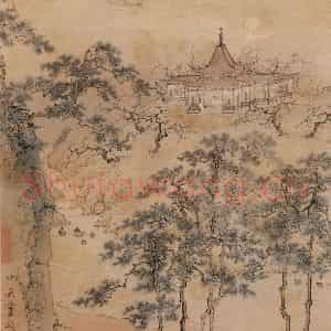 明代 仇英《仙山楼阁图》国画作品图片鉴赏