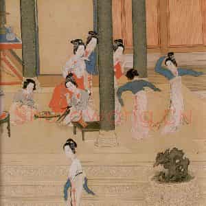 明代 仇英《汉宫春晓》国画人物作品图片鉴赏