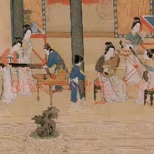 明代 仇英《汉宫春晓》国画人物作品图片鉴赏