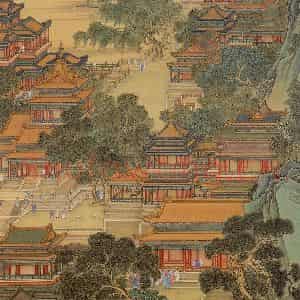 清代 院本《新丰图》国画综合作品图片鉴赏