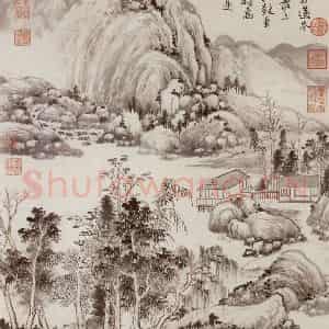 清朝 恽寿平《画山水》国画山水作品图片鉴赏