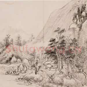 清朝 恽寿平《仿古山水》国画山水作品图片鉴赏