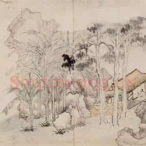 清朝 恽寿平《仿古山水》国画山水作品图片鉴赏
