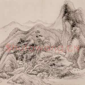 清朝 恽寿平《仿古山水》国画山水作品图片鉴赏