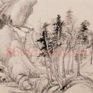 清朝 恽寿平《仿古山水》国画山水作品图片鉴赏