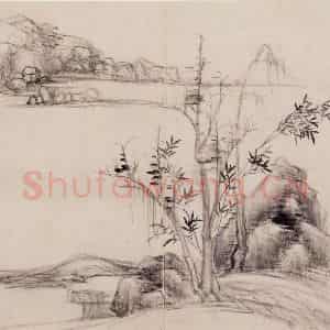 清朝 恽寿平《仿古山水》国画山水作品图片鉴赏