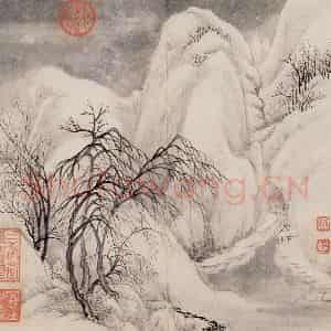 清朝 恽寿平《仿古山水》国画山水作品图片鉴赏