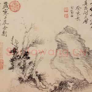 清朝 恽寿平《画山水》国画山水作品图片鉴赏
