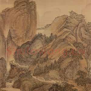 清代 王翚《临唐宋各家山水(十二开)》国画山水水墨作品图片鉴赏