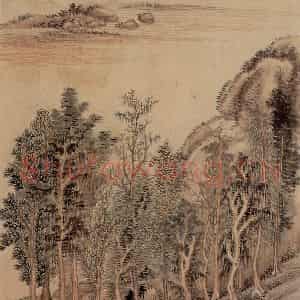 清代 王翚《临唐宋各家山水(十二开)》国画山水设色作品图片鉴赏