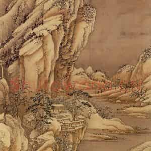 清代 王翚《临唐宋各家山水(十二开)》国画山水水墨作品图片鉴赏