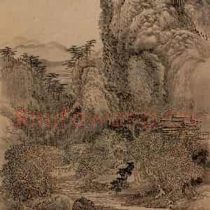 清代 王翚《临唐宋各家山水(十二开)》国画山水设色作品图片鉴赏