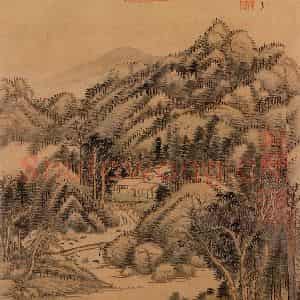 清代 王翚《山水画(十开)》国画山水设色作品图片鉴赏