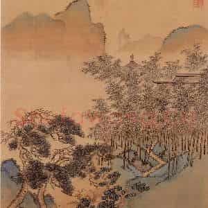 清代 王翚《山水画(十开)》国画山水设色作品图片鉴赏