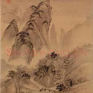 清代 王翚《山水画(十开)》国画山水设色作品图片鉴赏