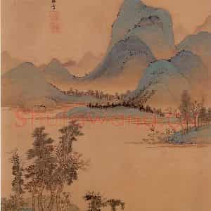 清代 王翚《山水画(十开)》国画山水设色作品图片鉴赏