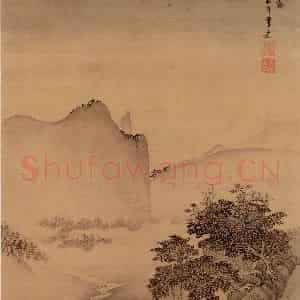清代 王翚《山水画(十开)》国画山水设色作品图片鉴赏