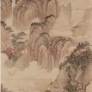 清代 王翚《画夏麓晴云》国画山水设色作品图片鉴赏