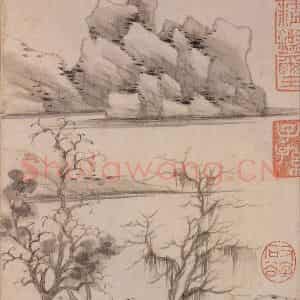 清代 王翚《墨迹(十二开)》国画山水水墨作品图片鉴赏