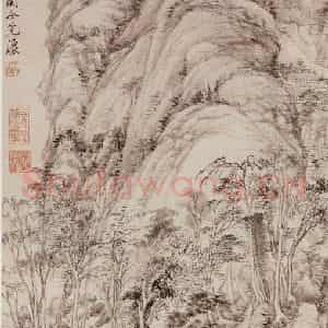 清代 王翚《临关仝山水》国画山水水墨作品图片鉴赏