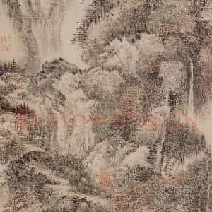 清代 王翚《临王维山阴霁雪图》国画山水设色作品图片鉴赏