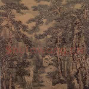 明朝 戴进《长松五鹿》国画综合作品图片鉴赏