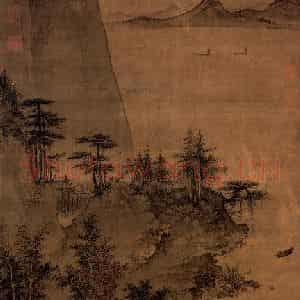 明朝 戴进《溪桥策蹇图》国画山水作品图片鉴赏