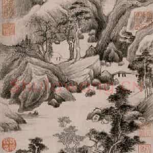 明朝 董其昌《葑泾访古图》国画山水作品图片鉴赏