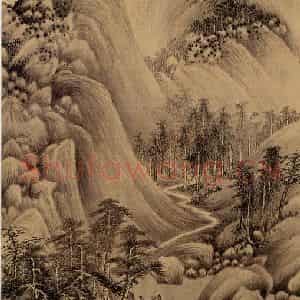 明朝 董其昌《仿宋元人缩本画及跋》国画山水作品图片鉴赏