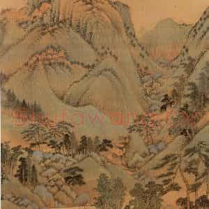 明朝 董其昌《仿宋元人缩本画及跋》国画山水作品图片鉴赏