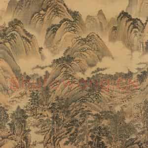 明朝 董其昌《仿宋元人缩本画及跋》国画山水作品图片鉴赏