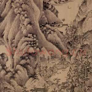 明朝 董其昌《仿宋元人缩本画及跋》国画山水作品图片鉴赏