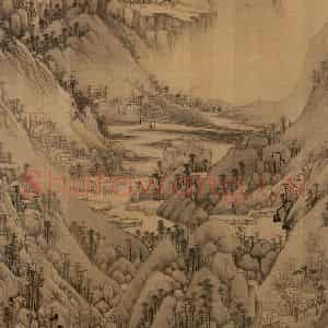 明朝 董其昌《仿宋元人缩本画及跋》国画山水作品图片鉴赏