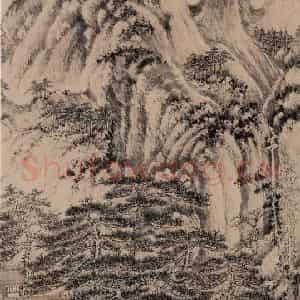 明朝 董其昌《仿宋元人缩本画及跋》国画山水作品图片鉴赏