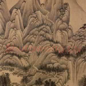 明朝 董其昌《仿宋元人缩本画及跋》国画山水作品图片鉴赏