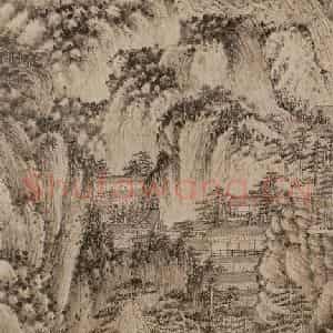 明朝 董其昌《仿宋元人缩本画及跋》国画山水作品图片鉴赏