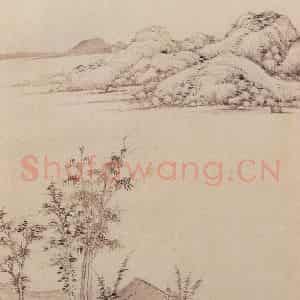 明朝 董其昌《仿宋元人缩本画及跋》国画山水作品图片鉴赏