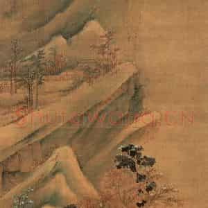 明朝 赵左《秋山红树图》国画山水作品图片鉴赏