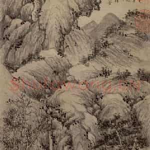 明朝 徐贲《蜀山图》国画山水作品图片鉴赏