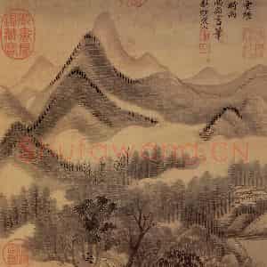 清代 王翚《画山水》国画山水写意作品图片鉴赏