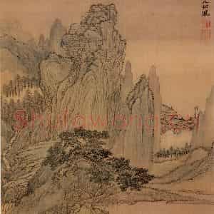 清代 王翚《画山水》国画山水写意作品图片鉴赏