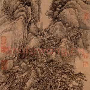 清代 王翚《万壑松风》国画山水写意作品图片鉴赏