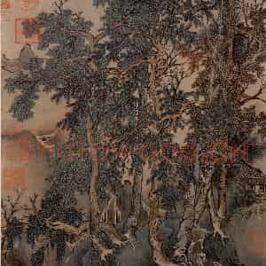 清代 王翚《秋林图》国画山水写意作品图片鉴赏